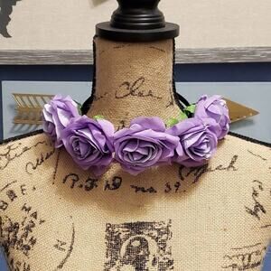Gymboree PURPLE roses‎ rosettes headband